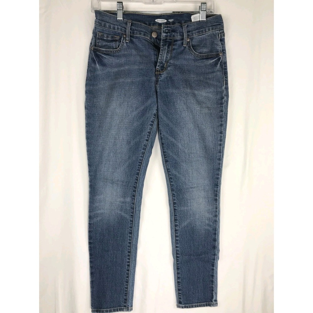 Old Navy Womens Blue Medium Wash Stretch Skinny Jeans 5-Pocket Size 2 Short